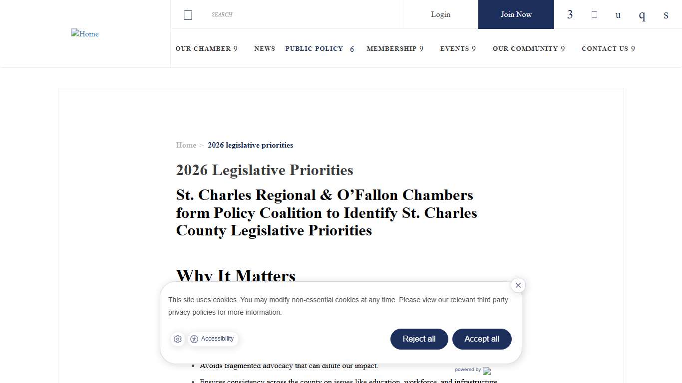 2026 Legislative Priorities St. Charles Regional Chamber